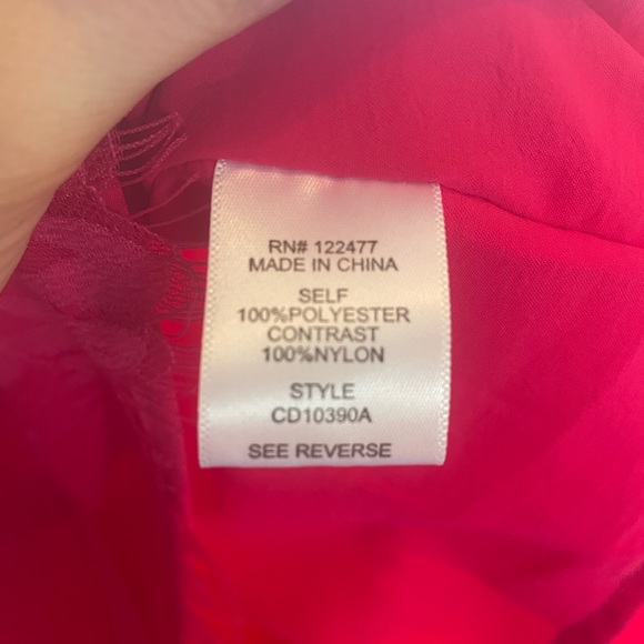 NSR V-neck Fuchsia Hot Pink Dress with Lace Slip Medium - Picture 16 of 17